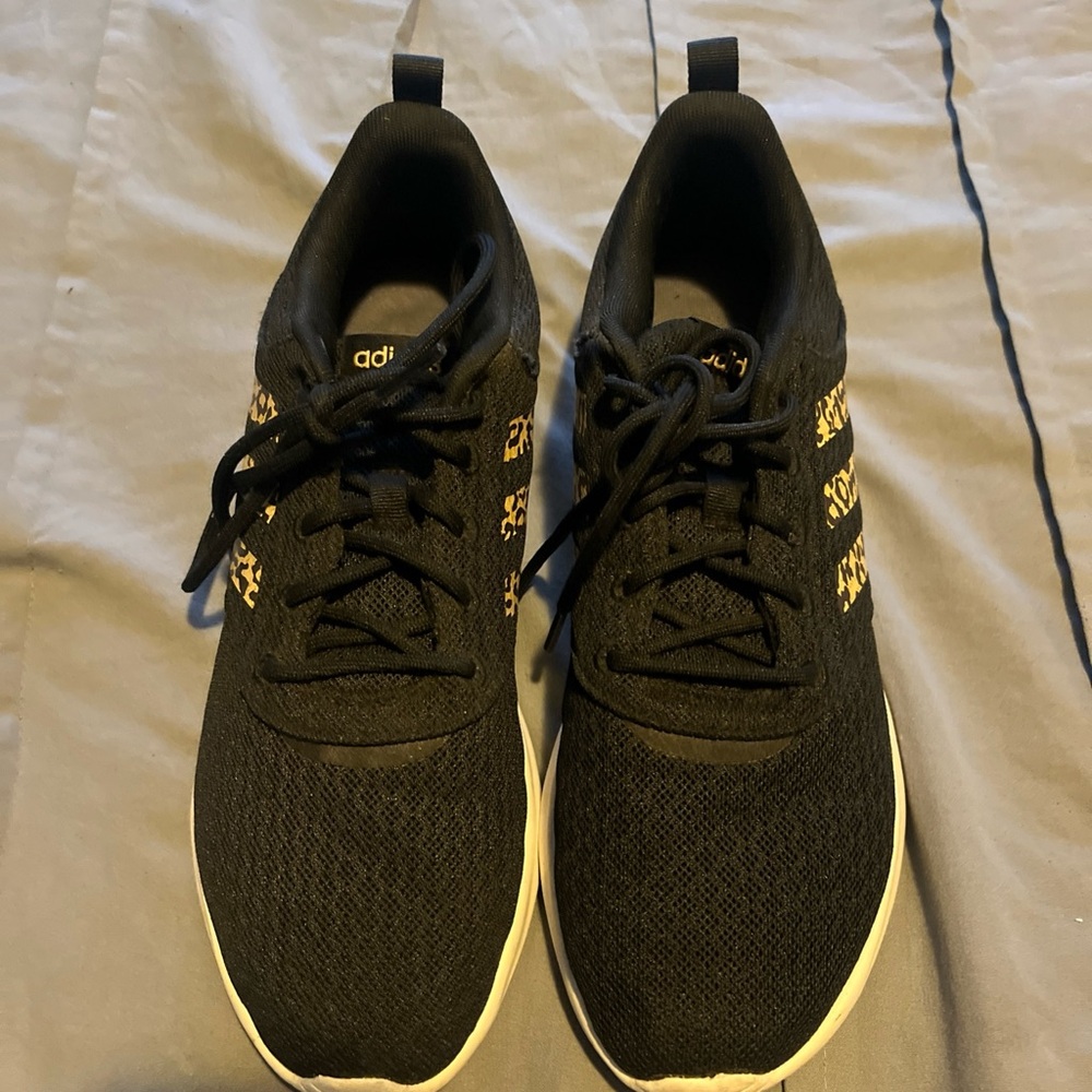 Adidas Black Sneakers with Cheetah Print